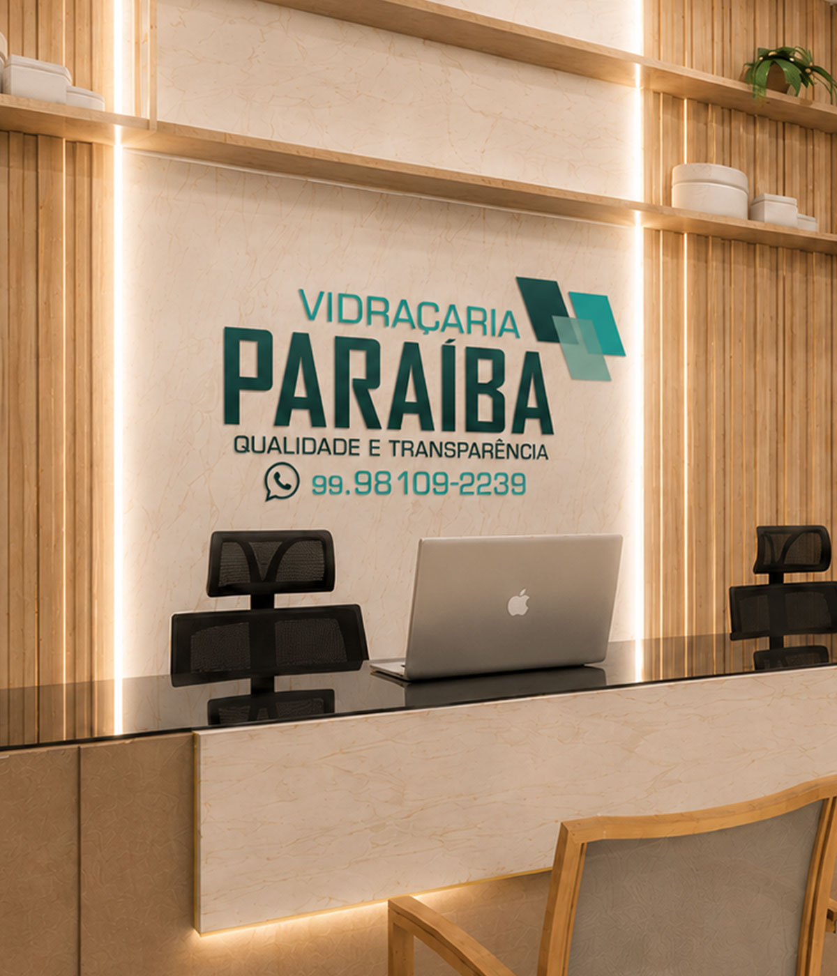 Showroom e equipe da Vidraçaria Paraíba